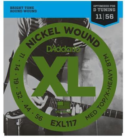 Electric guitar strings D'addario EXL 117 Nickel Wound Medium/Heavy Bottom 11-56 - Set of strings