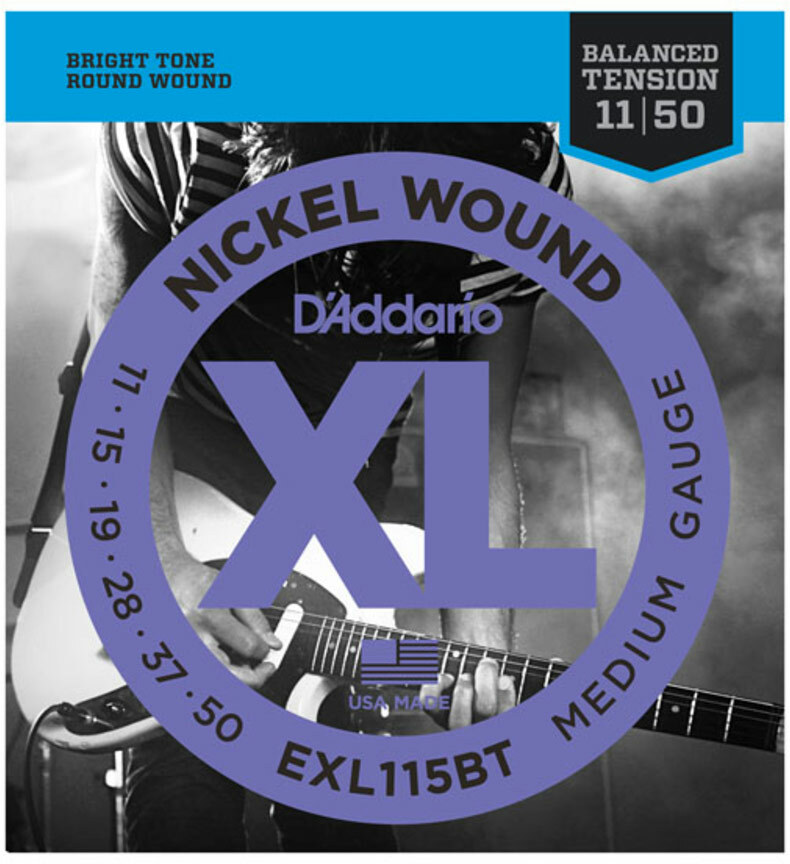 D'addario Jeu De 6 Cordes Guit. Elec. 6c Nickel Wound Nickel Round Wound Balanced Tension Medium 011.050 Exl115bt - Electric guitar strings - Main pic