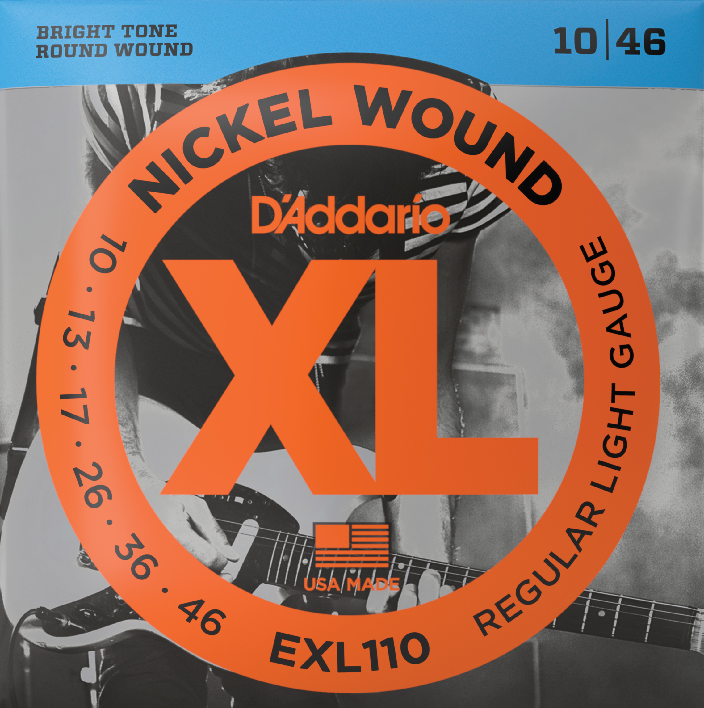 D'addario Jeu De 6 Cordes Guit. Elec. 6c Nickel Wound Regular Light 0.10-0.46 Exl110 - Electric guitar strings - Main picture