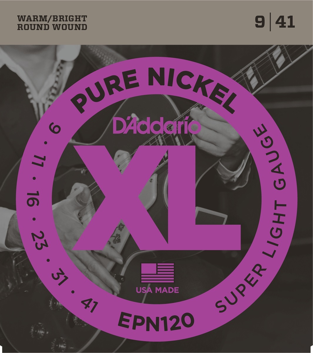 D'addario Guit. Elec. 6c Pure Nickel 009.041 Epn120 - Electric guitar strings - Main picture