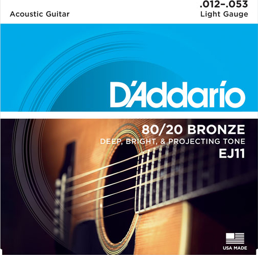 D'addario Jeu De 6 Cordes Guit. Folk 6c 80.20 Bronze 012.053 Ej11 - Acoustic guitar strings - Main picture