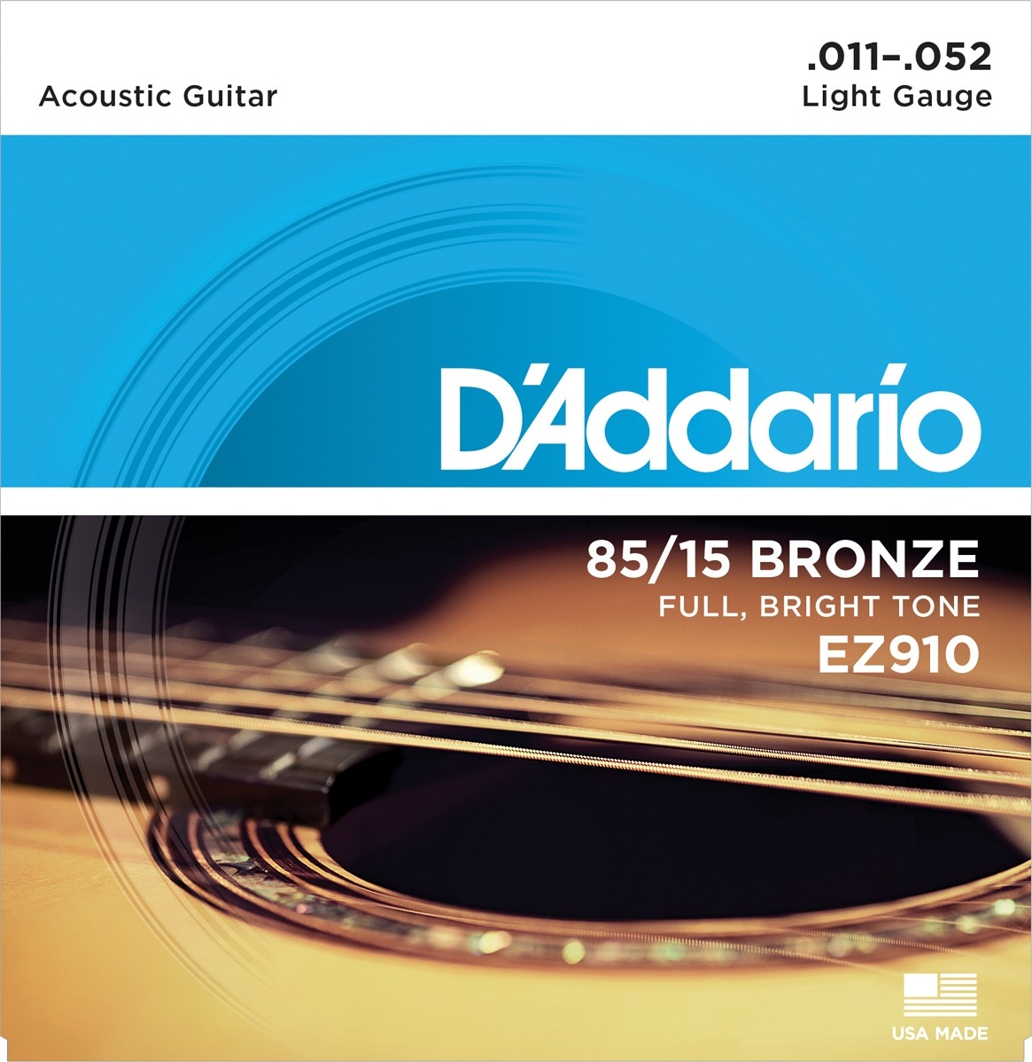 D'addario Guit. Folk 6c 85.15 American Bronze 011.052 Ez910 - Acoustic guitar strings - Main picture