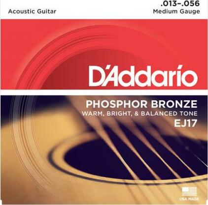 D'addario Jeu De 6 Cordes Guit. Folk 6c Phosphor Bronze 013.056 Ej17 - Acoustic guitar strings - Main picture