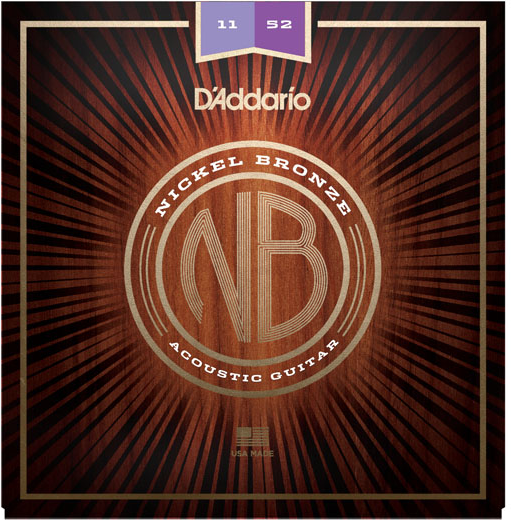 D'addario Jeu De 6 Cordes Nickel Bronze Acoustic Guitar Nb1152 Custom Light 11-52 - Acoustic guitar strings - Main picture