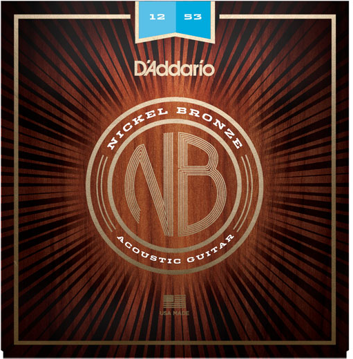 D'addario Jeu De 6 Cordes Nickel Bronze Acoustic Guitar Nb1253 Light 12-53 - Acoustic guitar strings - Main picture