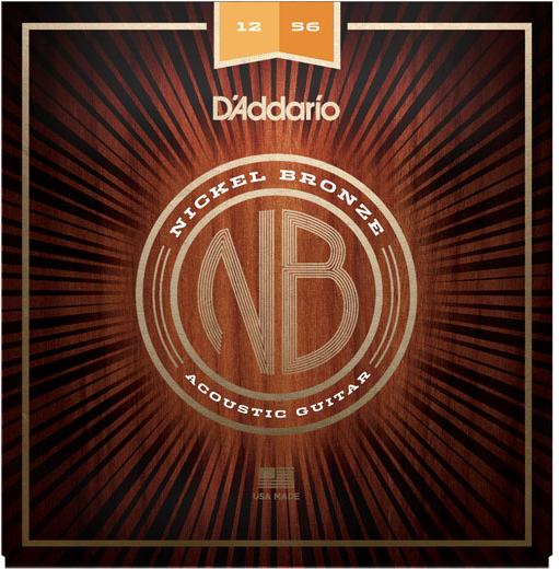 D'addario Jeu De 6 Cordes Nickel Bronze Acoustic Guitar Nb1256 Light Top Medium Bottom 12-56 - Acoustic guitar strings - Main picture