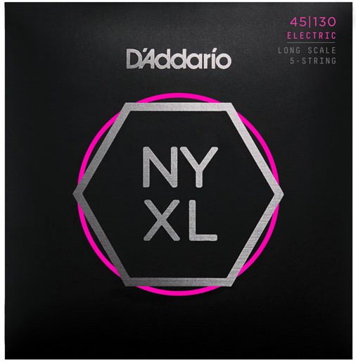 D'addario Nyxl45130 5-string Nickel Wound Electric Bass Long Scale 5c Regular Light 45-130 - Electric bass strings - Main picture