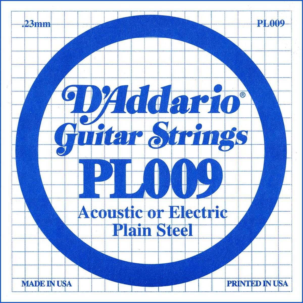 Electric guitar strings D'addario XL Nickel Single PL009 - String by unit