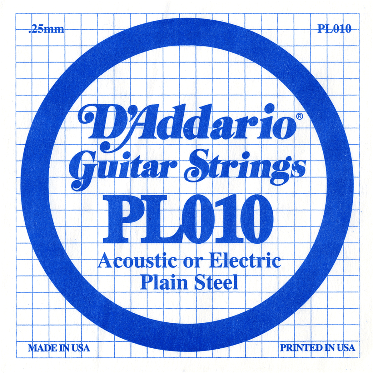 D'addario Corde Au DÉtail Xl Nickel Single Pl010 Acier Plein - Electric guitar strings - Main picture