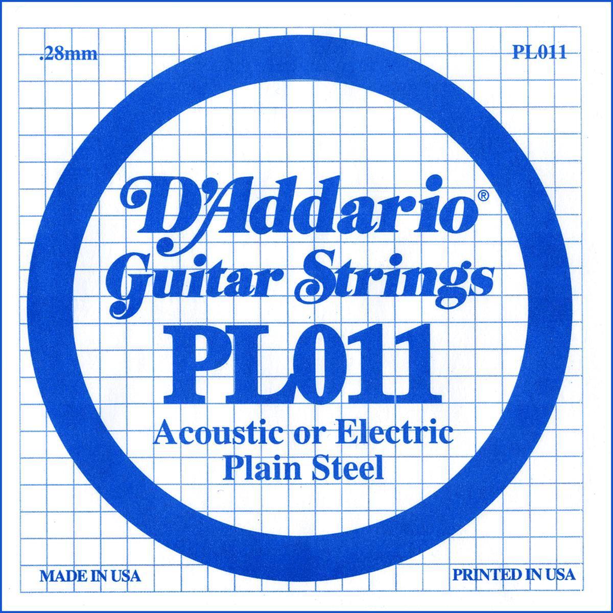 Electric guitar strings D'addario XL Nickel Single PL011 - String by unit