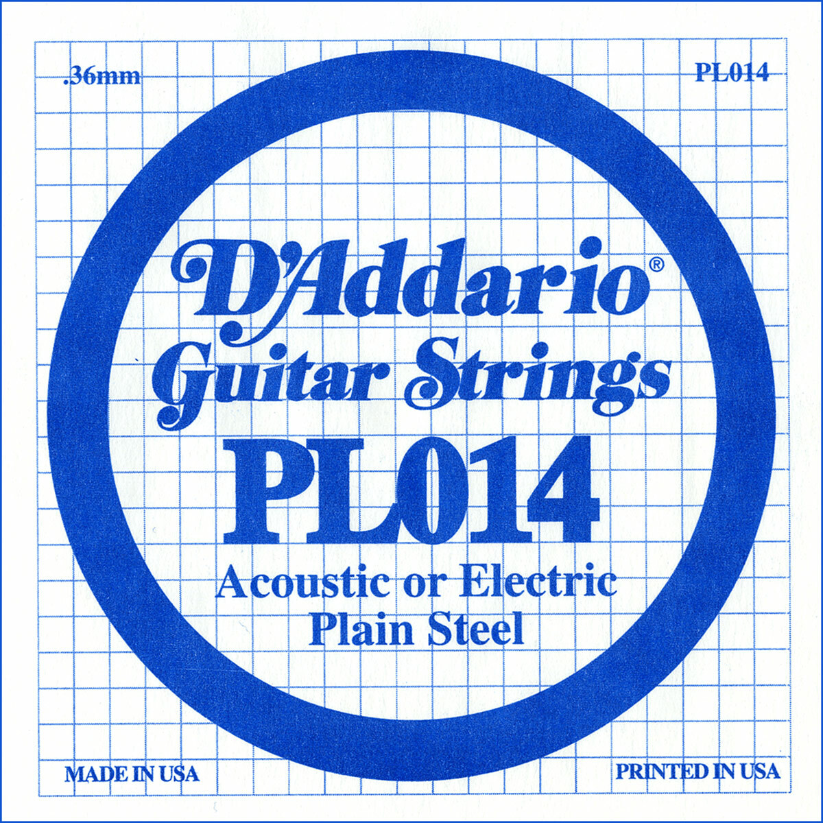 D'addario Corde Au DÉtail Xl Nickel Single Pl014 Acier Plein - Electric guitar strings - Main picture