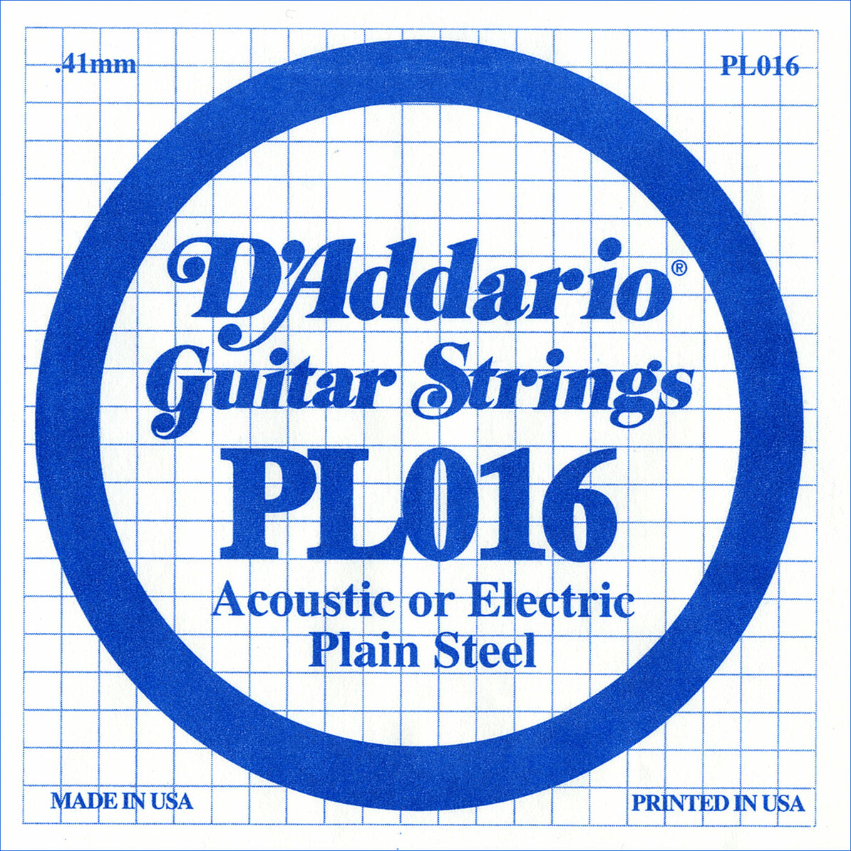 D'addario Corde Au DÉtail Xl Nickel Single Pl016 Acier Plein - Electric guitar strings - Main picture