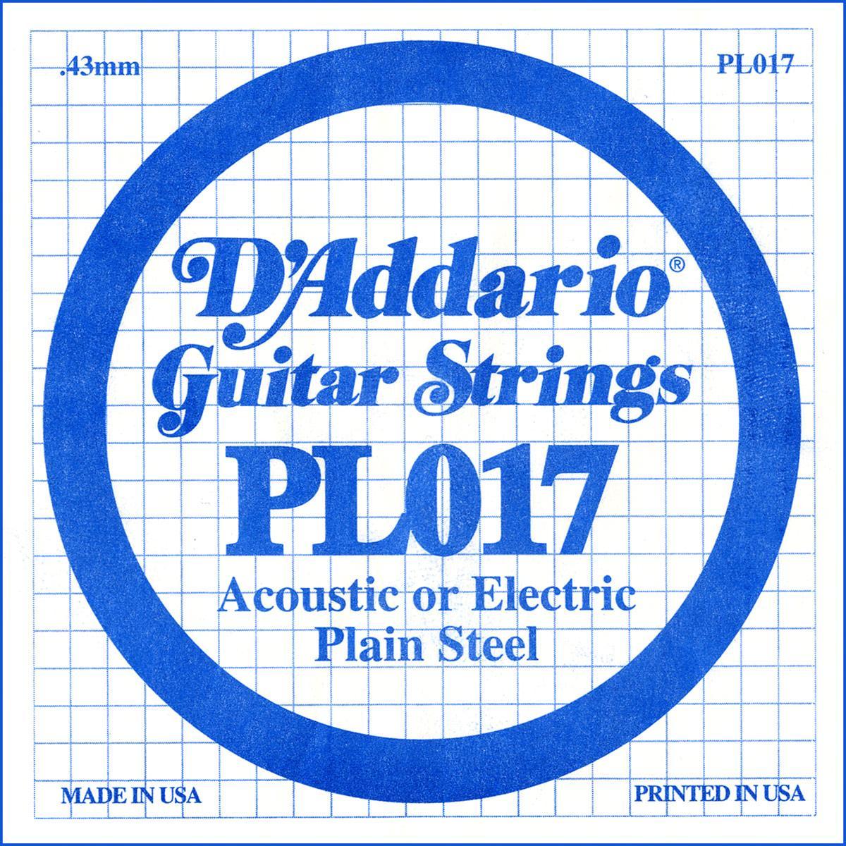 Electric guitar strings D'addario XL Nickel Single PL017 - String by unit