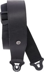 Guitar strap D'addario Auto Lock Leather Guitar Strap Black 6.3 cm