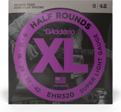 Electric guitar strings D'addario EHR320 Electric Half Round Super Light 09-42 - Set of strings