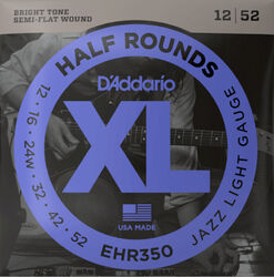 Electric guitar strings D'addario EHR350 Half Round Jazz Electric Guitar Strings 12-52 - Set of strings