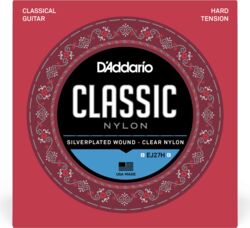 Nylon guitar strings D'addario EJ27H Classic (6) Silver Plated Wrap, Nylon Core, Clear Student Nylon Trebles - Set of strings