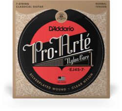 Nylon guitar strings D'addario EJ45-7 7 String Nylon Classic - 7-string set