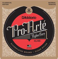 Nylon guitar strings D'addario EJ45 Pro Arte Classical Nylon Core - Set of strings