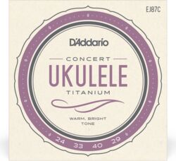 Ukulele strings D'addario EJ87C Ukulélé Concert (4)  Pro-Arté Titanium 024-029 - Set of strings