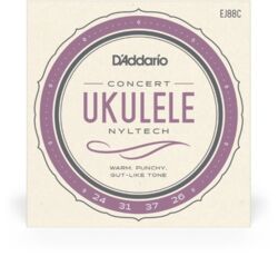Ukulele strings D'addario EJ88C Nyltech Ukulele, Concert - Set of 4 strings