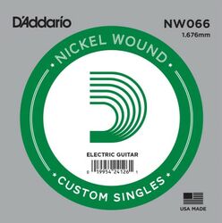 Electric guitar strings D'addario Electric (1) NW066  Single XL Nickel Wound 066 - String by unit