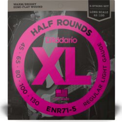 Electric bass strings D'addario ENR71-5 Bass (5) Half Rounds Regular Light 5-String / Long Scale 45-130 - 5-string set