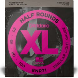 Electric bass strings D'addario ENR71 Bass (4) Half Rounds Regular Light / Long Scale 45-100 - Set of 4 strings