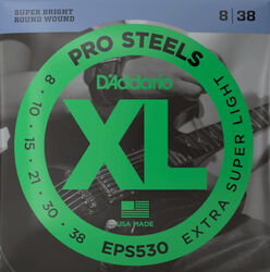 Electric guitar strings D'addario EPS530 Electric Guitar 6-String Set ProSteels Round Wound 8-38 - Set of strings