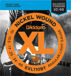 Electric guitar strings D'addario EXL110BT Nickel Wound  Electric Guitar Regular Light 10-46 - Set of strings