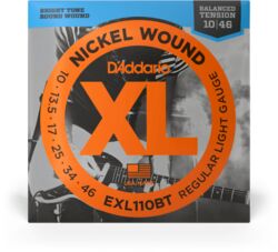 Electric guitar strings D'addario EXL110BT Nickel Wound, Balanced Tension Regular Light, 10-46 - Set of strings