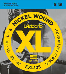 Electric guitar strings D'addario EXL125 Nickel Round Wound 9-46 - Set of strings