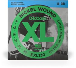 Electric guitar strings D'addario EXL130 Nickel Wound, Extra-Super Light, 8-38 - Set of strings