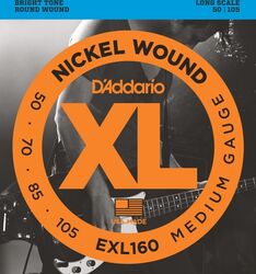 Electric bass strings D'addario EXL160 Nickel Wound Electric Bass 50-105 - Set of 4 strings