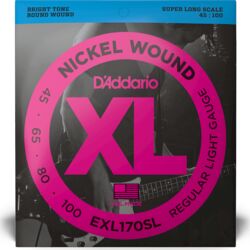 Electric bass strings D'addario EXL170SL Bass (4) Light / Super Long Scale 45-100 - Set of 4 strings