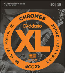 Electric guitar strings D'addario ECG23 XL Chromes Flat Wound Extra Light - .010.048 - Set of strings
