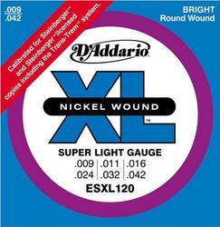 Electric guitar strings D'addario ESXL120 009-042 Nickel Double - Set of strings