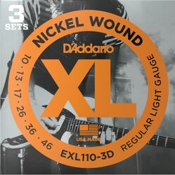 Electric guitar strings D'addario EXL110 3D Regular Light 10-46 - Set of strings