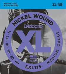 Electric guitar strings D'addario EXL115 Nickel Wound Medium 11-49 - Set of strings