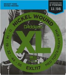 Electric guitar strings D'addario EXL 117 Nickel Wound Medium/Heavy Bottom 11-56 - Set of strings