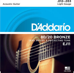 Acoustic guitar strings D'addario EJ11 Bronze 80/20 12-53 - Set of strings