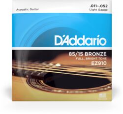 Acoustic guitar strings D'addario GUIT. FOLK 6C 85.15 AMERICAN BRONZE 011.052 EZ910 - Set of strings