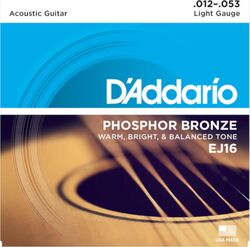 Acoustic guitar strings D'addario EJ16 Bronze 80/120 12-53 - Set of strings