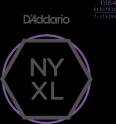 Electric guitar strings D'addario NYXL1164 7-String Nickel Wound Electric Guitar Strings 11-64 - 7-string set