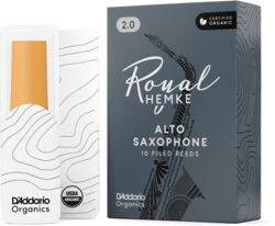 Saxphone reed D'addario Royal Hemke Organic Alto Saxophone Reeds, Strength 3.0, 10-pack