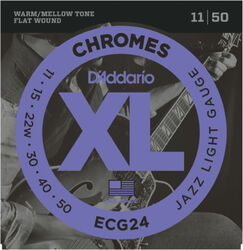 Electric guitar strings D'addario XL Chromes Flat Wound ECG24 11-50 - Set of strings