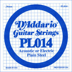Electric guitar strings D'addario XL Nickel Single PL014 - String by unit
