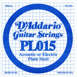 Electric guitar strings D'addario XL Nickel Single PL015 - String by unit