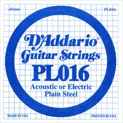 Electric guitar strings D'addario XL Nickel Single PL016 - String by unit