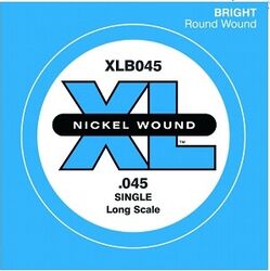 Electric bass strings D'addario XLB045 Bass (1) XL Nickel Wound 045 Long Scale - String by unit